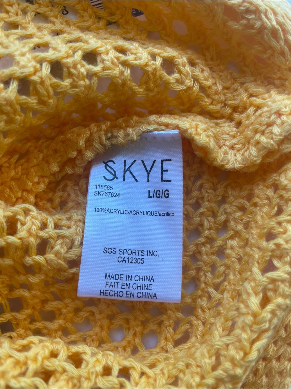 Crochet Swim Cover Up Robe Aubade Rainbow Knit SKYE Size Large - Picture 9 of 11